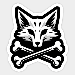 Jolly Roger Pirateflag Fox Skull Crossbones Sticker